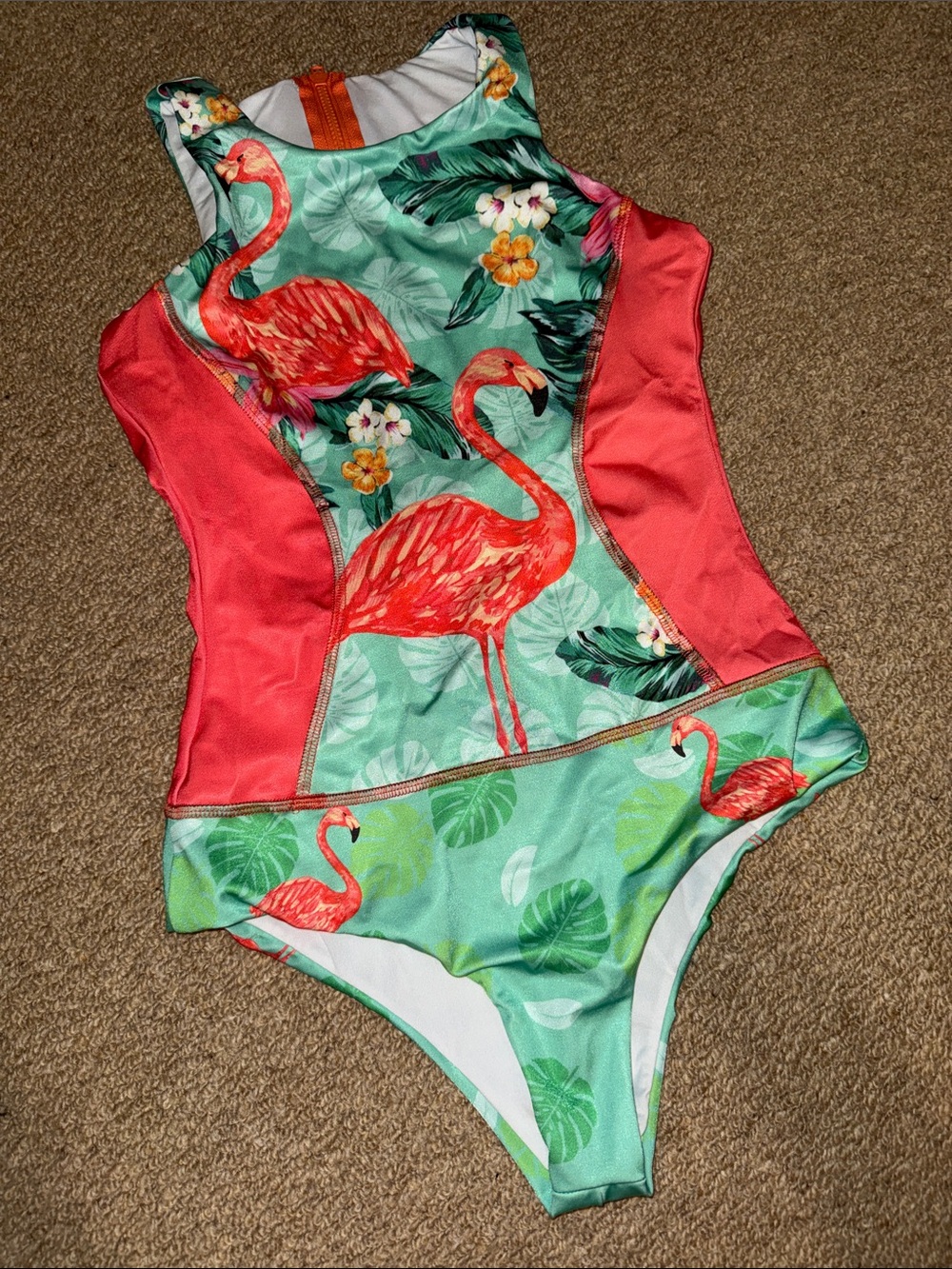 NEW Flamingo One-Piece Swimsuit L
